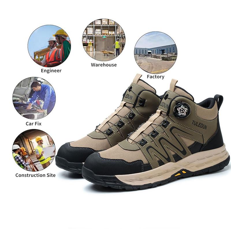 RUMFEN Mens Ultra-Lightweight Steel Toe Work Sneakers - Durable Protection, Advanced Non-Slip Traction - Comfortable & Stylish for Daily Work