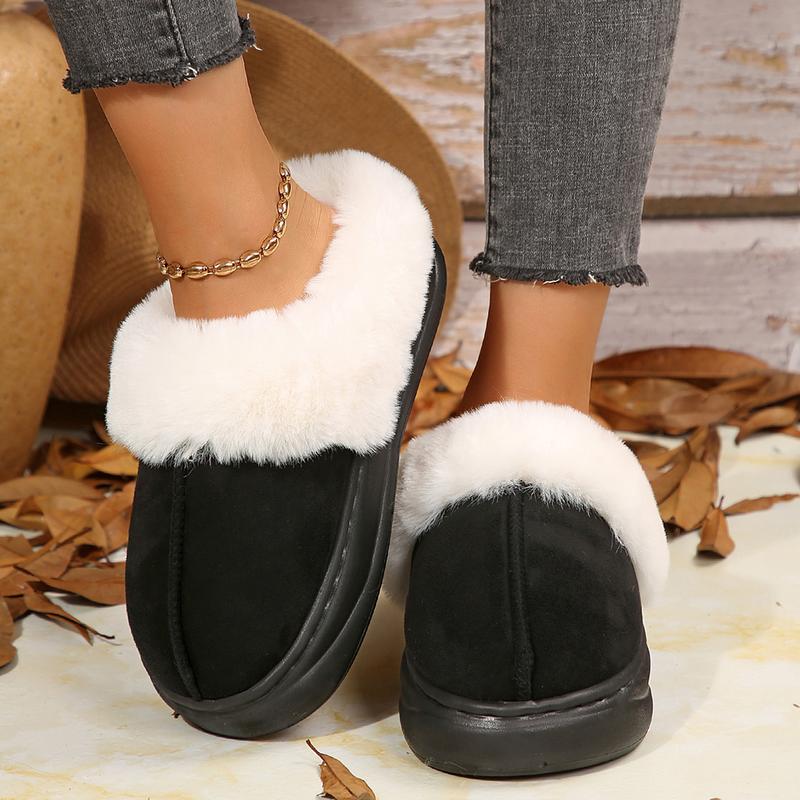 Women's Slipper Boots with Soft Sheepskin Insole, Memory For Lining and Rubber Soles - Indoor Outdoor House Slippers  Memory Foam Chenille Slippers Soft Anti-Skid