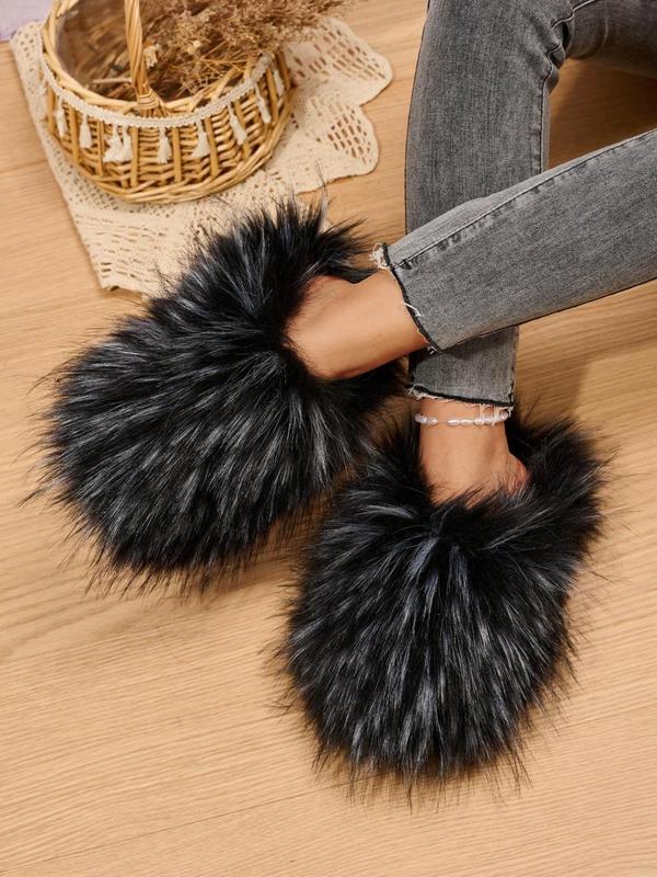 Women's Fluffy Slippers, Fall Soft Plush Luxury Designer Womens Shoes, Warm & Cozy Bedroom House Slides Slippers for Fall & Winter 2024, Walking Shoes, Footwear Fur Funny House Slippers