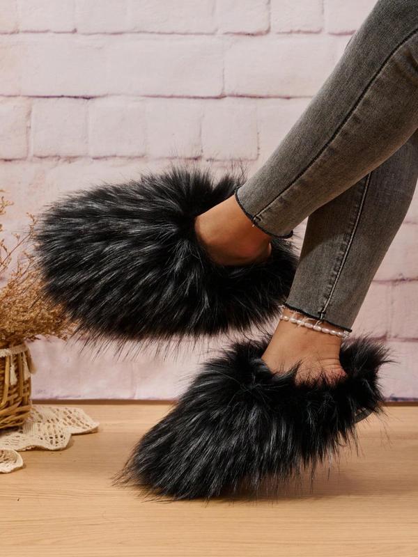 Women's Fluffy Slippers, Fall Soft Plush Luxury Designer Womens Shoes, Warm & Cozy Bedroom House Slides Slippers for Fall & Winter 2024, Walking Shoes, Footwear Fur Funny House Slippers