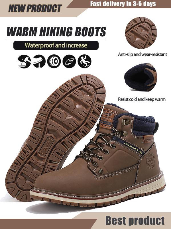 ARRIGO BELLO Winter Boots Martin Boots Boy Fashion Casual Sports Shoes Snow Boots Plus Velvet Warm Outdoor Waterproof Shoes Non-slip Walking Shoes