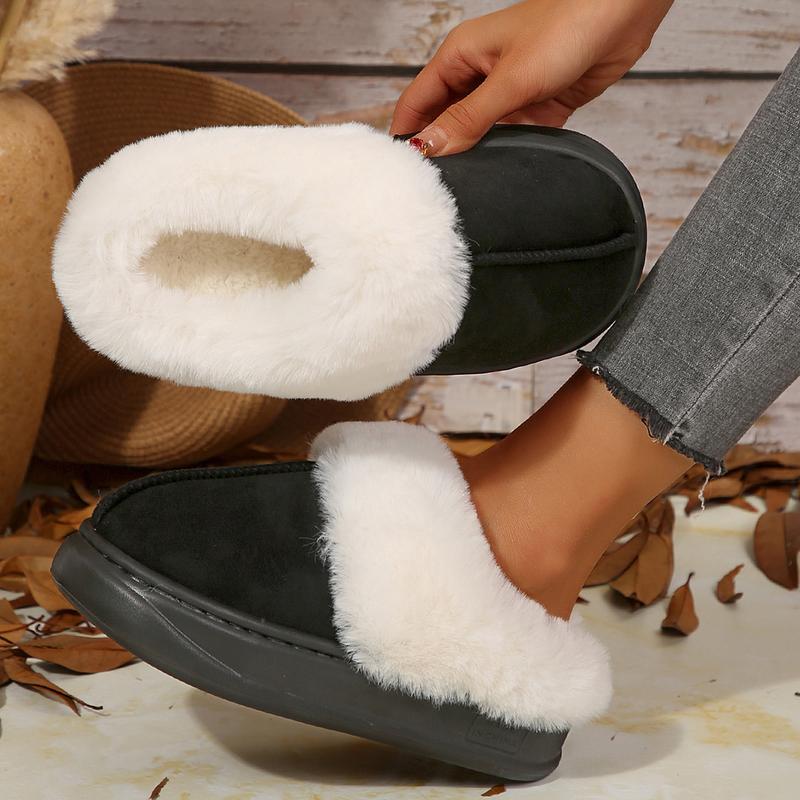 Women's Slipper Boots with Soft Sheepskin Insole, Memory For Lining and Rubber Soles - Indoor Outdoor House Slippers  Memory Foam Chenille Slippers Soft Anti-Skid