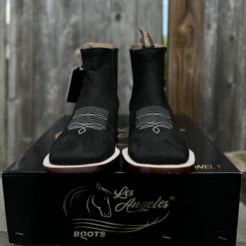 Botines Vaquero Estilo Rodeo Suede Negro