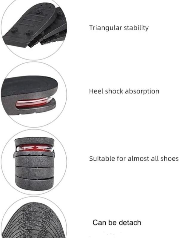 Heightening Insole, Four-Layer Heightening, Height Increase Insoles for Men Women, Unisex Footwear Comfort, Height Insole for Shoes Active Bedroom