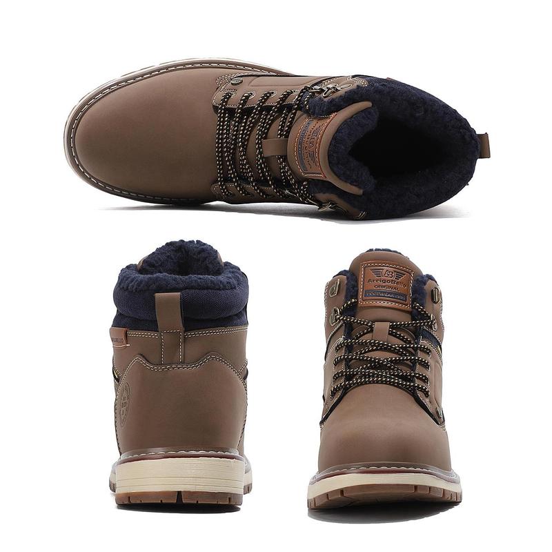 ARRIGO BELLO Winter Boots Martin Boots Boy Fashion Casual Sports Shoes Snow Boots Plus Velvet Warm Outdoor Waterproof Shoes Non-slip Walking Shoes