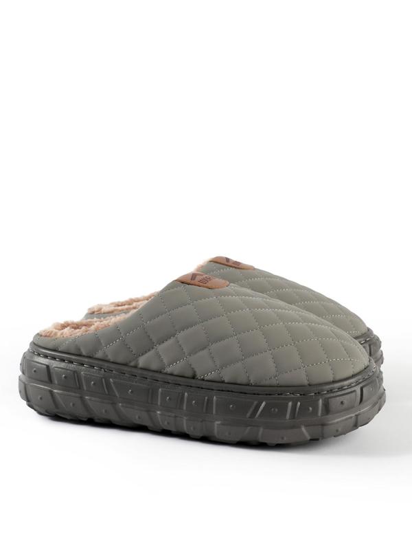 Men's Casual Plain Quilted Design Slippers, Soft Comfortable Home Slippers, Warm Slippers for Indoor & Outdoor Use for Fall & Winter