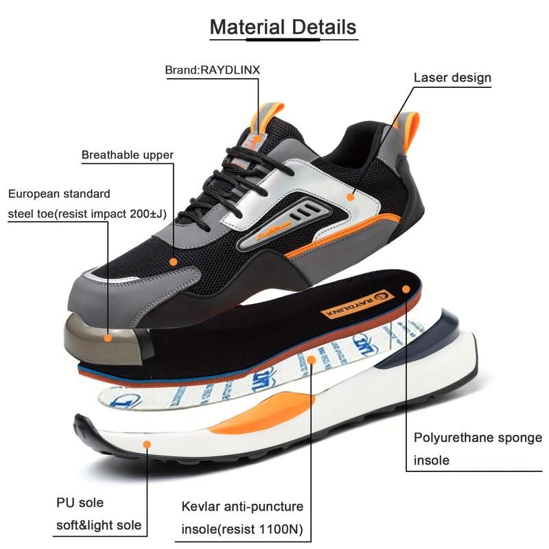 Steel Toe Work Shoes Sneakers for Men Women,Lightweight Indestructible Work Sneakers Puncture Proof Comfortable Slip On Safety Shoes for Industrial,Coustruction