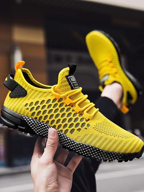 Men's Casual Mesh Sneakers, Summer Breathable Lightweight Runner Trainer, Comfortable Lace-up Summer Sports Shoes, Closed Training Sneakers