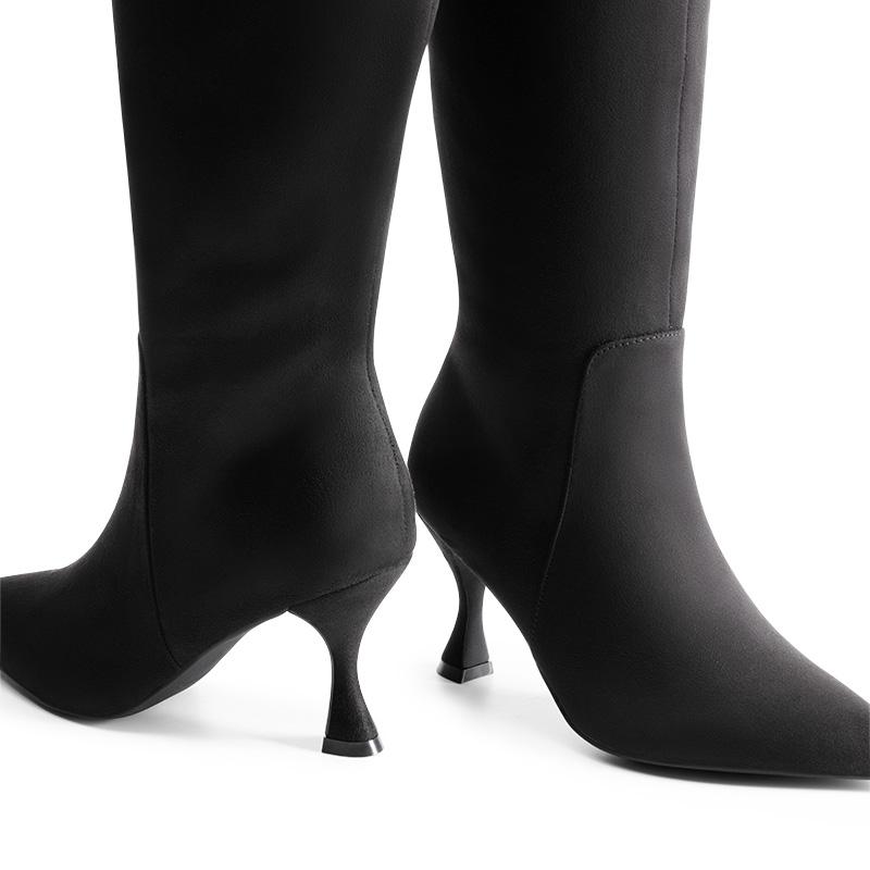 DREAM PAIRS Pointed Toe Stiletto Knee-high Boots