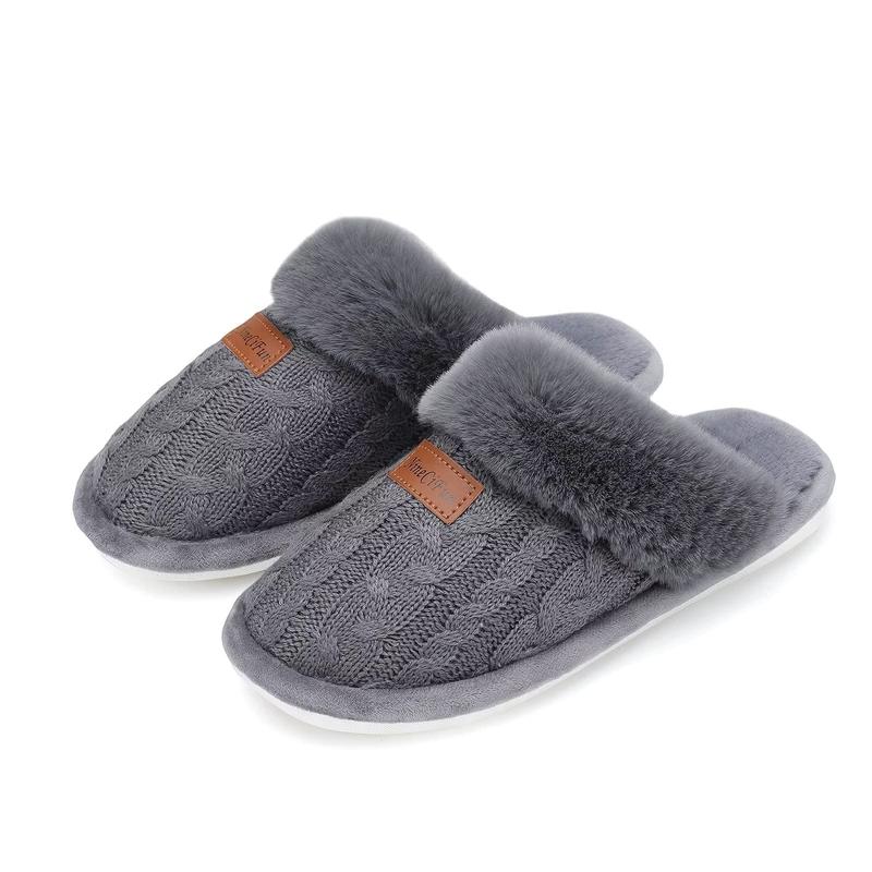 NineCiFun Women's Slippers Memory Foam House Slippers Fuzzy Scuffs Indoor Outdoor Home Shoes