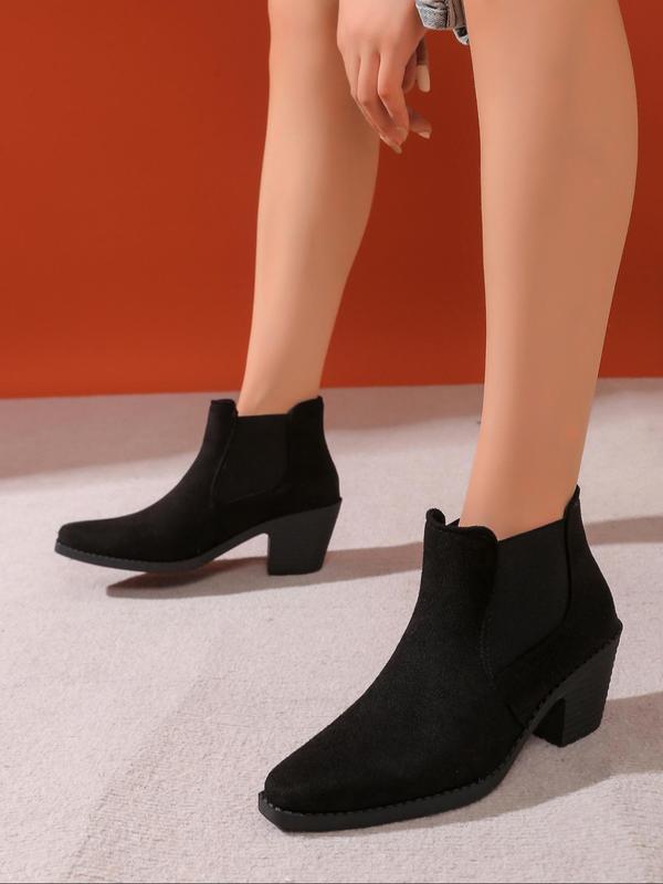 Women's Fashionable Solid Color Ankle Boots, Elegant Pointed Toe High Heel Boots for Daily Wear, Female All-match Shoes for Daily Wear