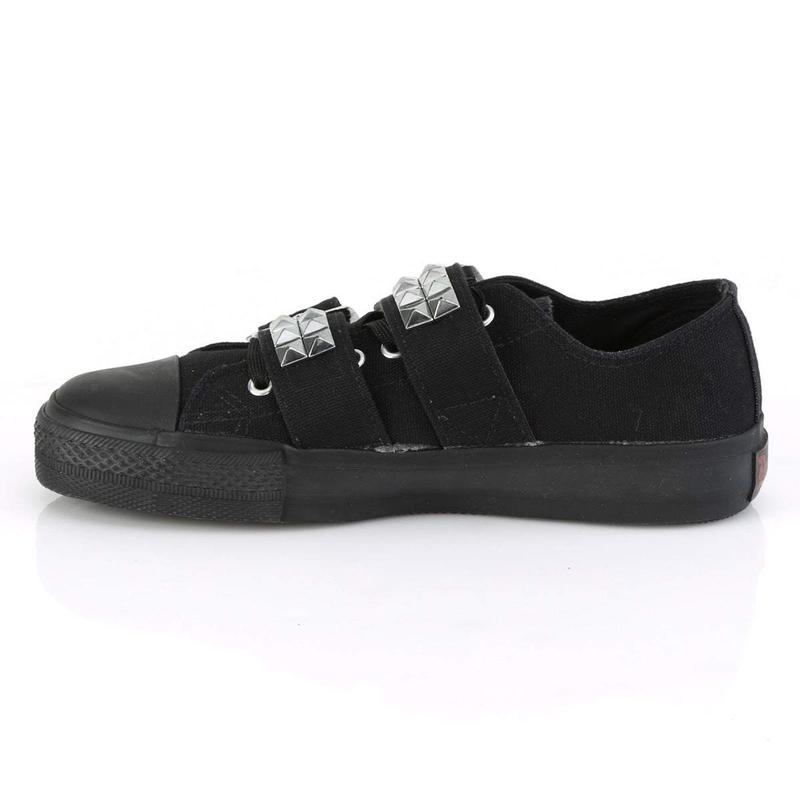 Demonia Men's Deviant-08 Black Canvas Sneakers