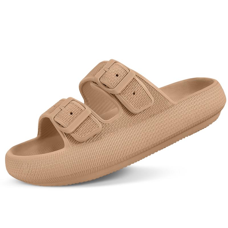 Sandals for Women and Men - Pillow Slippers - Double Buckle Adjustable Slides - EVA Flat Sandals Girl Footwear