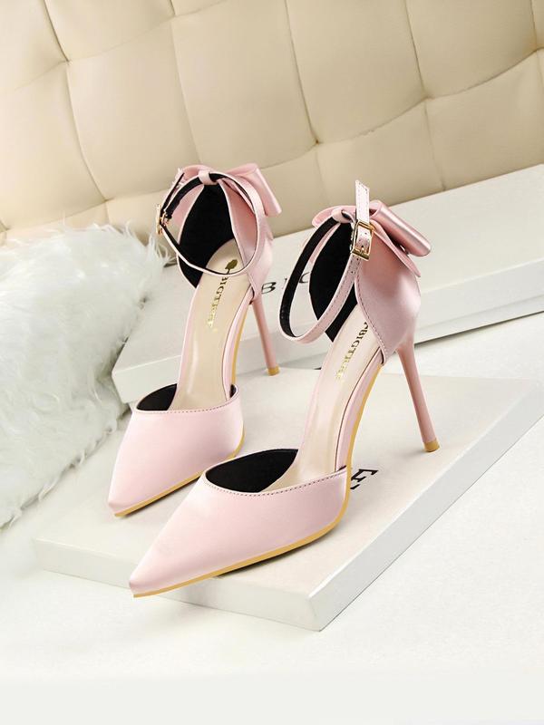 Women's Elegant Bowknot Design Stiletto Heels, Fashionable Pointed Toe High Heels for Party, Daily Wear for Women & Girls