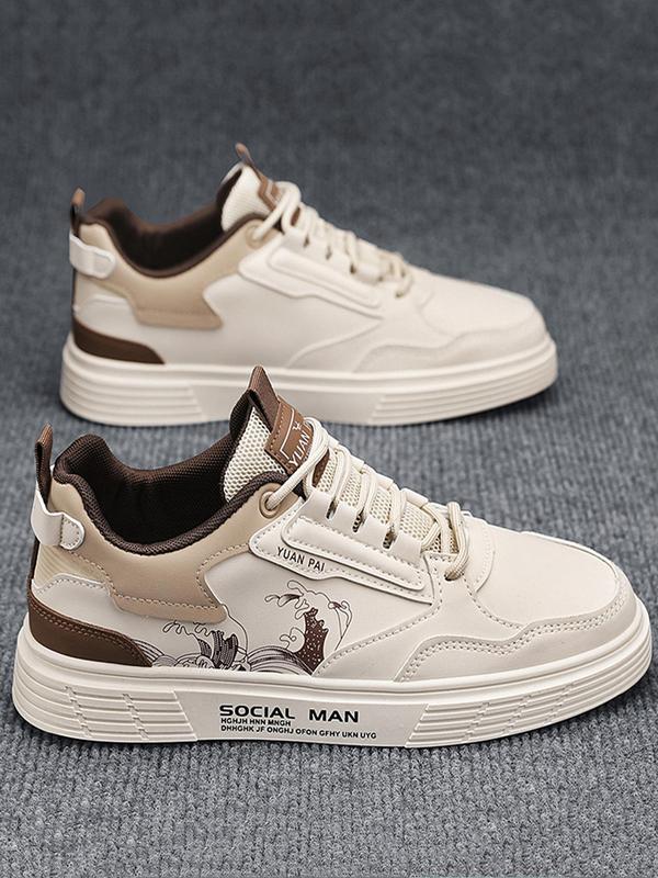 Men's Casual Lace Up Low Top Walking Shoes As Gift, Cute Cartoon Letter Graphic Skate Sports Shoes, Fashion Pu Leather Comfortable Runner Shoes, Boys Running Shoes, Fall Outfits, Fall Freshness, Birthday Gifts