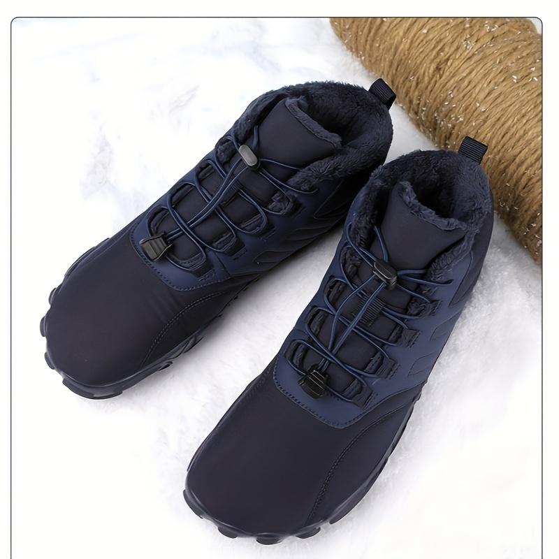 Wide Toe Box Zero Drop Sole Womens Mens Barefoot Boots Minimalist Winter Snow Boots Warm Ankle Booties Slip On Sneakers