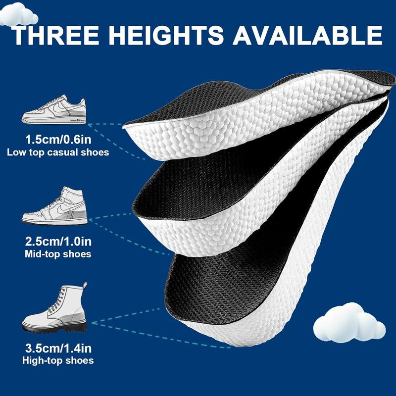 Orthopedic High Pads, Arch Support Height Increase Insoles for Leg Length Discrepancy, Shock Absorption Heel Lifts Shoe Insert for Men and Women