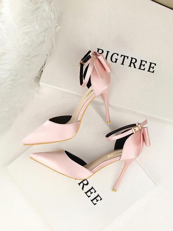 Women's Elegant Bowknot Design Stiletto Heels, Fashionable Pointed Toe High Heels for Party, Daily Wear for Women & Girls