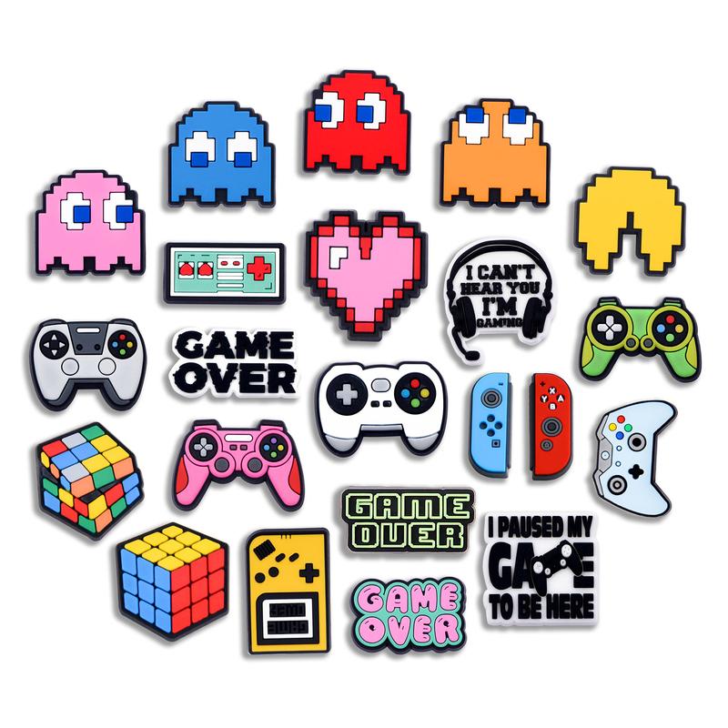 Game Croc Charms 22PCS PVC Clog Pins Accessories Party Favors Birthday Gifts Holidays Decoration for Boys Women Girls