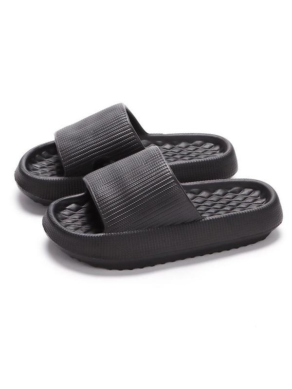 Women's Summer 2024 Simple Plain Soft Eva Platform Slippers, Non-slip Comfortable Slides, Minimalist Sandals, Casual All Seasons Beach Shoes for Indoor & Outdoor