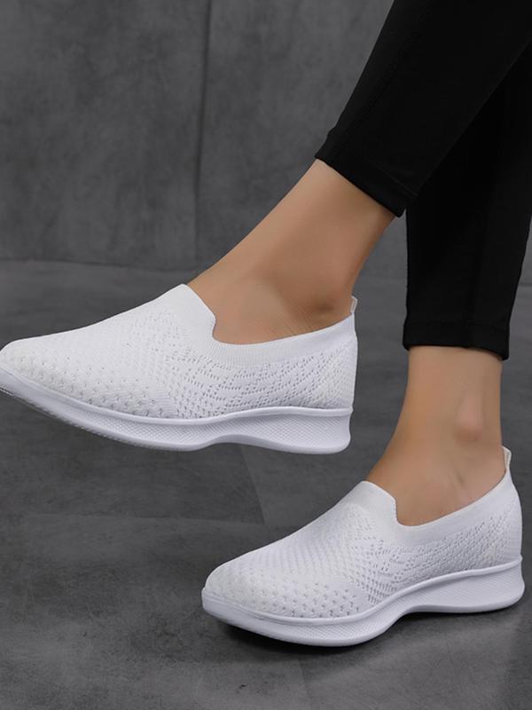 Women's Summer Minimalist Casual Plain Round Toe Slip on Walking Shoes,  Comfort Simple Design Breathable Lightweight Leisure Style Slip on Shoes for Daily Footwear, Gift for Wife