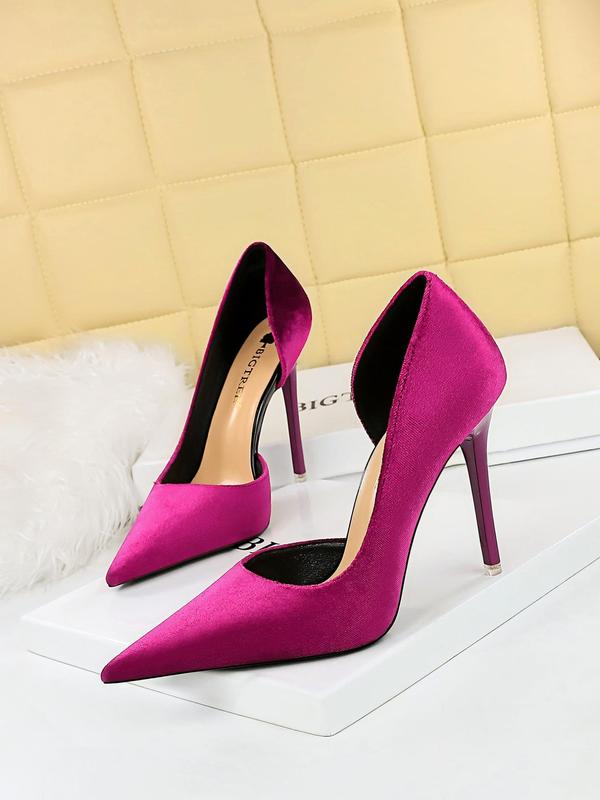 Women's Fashionable Solid Color Stiletto Heels, Elegant Pointed Toe High Heel Shoes for Party, Daily Wear for Women & Girls