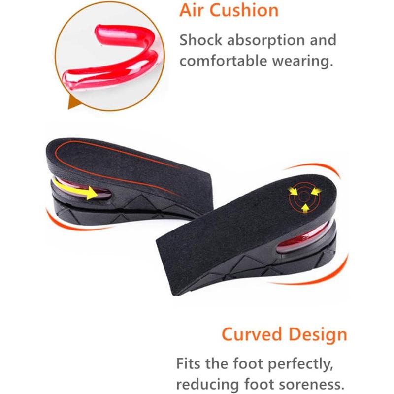 Height Shoe Insoles - Height Increase Insoles 3 Layers, 1.2 to 2.4 Inches Half Length Shoe Lifts, Universal Breathable Non-Slip Taller Shoes Insoles Heel Protector Pads with Air Cushion for Women and Men, 3Cm-6Cm.