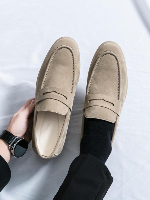 Men's Business Style Solid Color Slip-on Loafers, Casual Comfortable Round Toe Flat Shoes for Daily Wear, Fashion Shoes for Party, Daily Clothing Decor