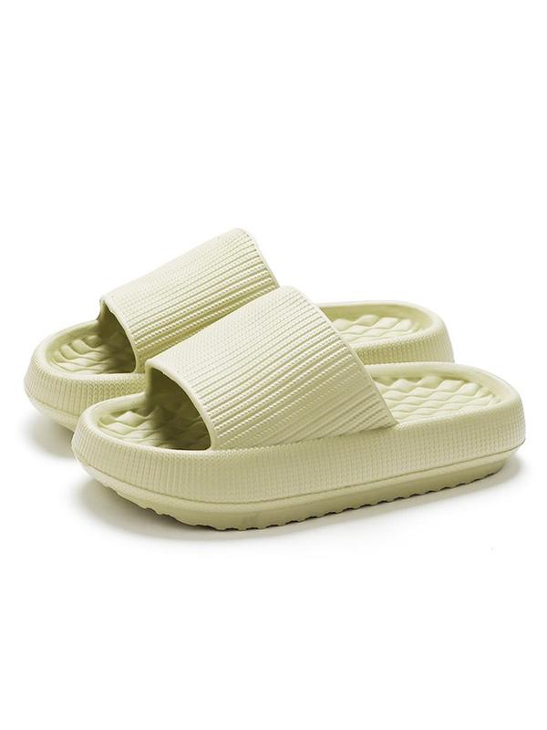 Women's Summer 2024 Simple Plain Soft Eva Platform Slippers, Non-slip Comfortable Slides, Minimalist Sandals, Casual All Seasons Beach Shoes for Indoor & Outdoor