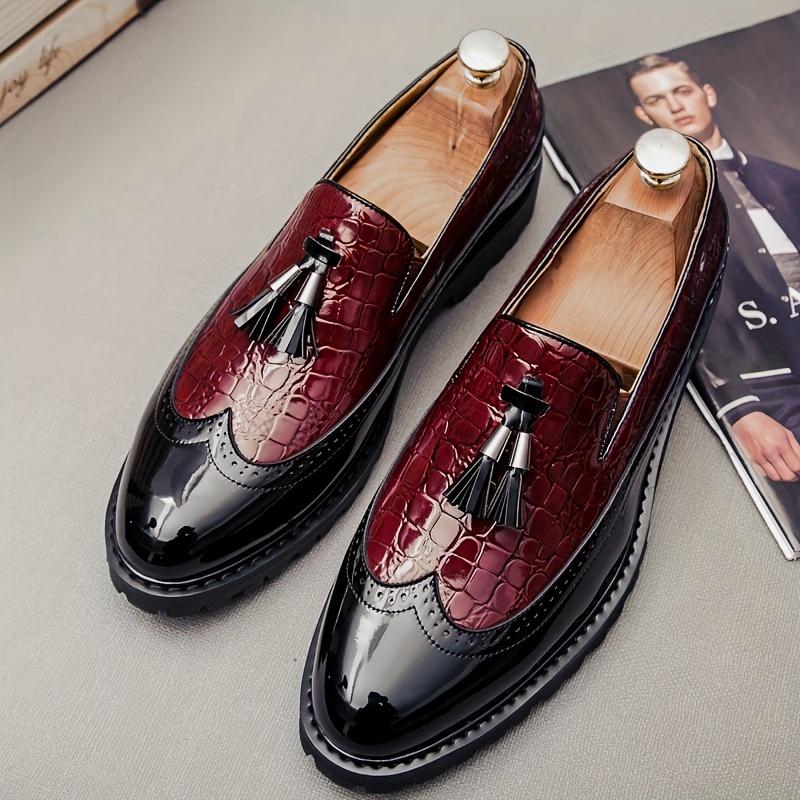 Men's Trendy Retro Tassel Loafer Shoes, Non Slip Low Top Slip On Men's Shoes, Outdoor Indoor Wedding Party Business Trip