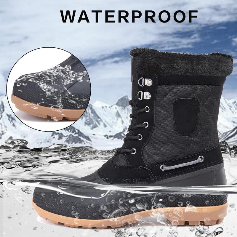 [Black Friday Sale] Mishansha Comfort and Cozy Mens Snow Boots Warm Winter Waterproof Shoes Outdoor Duck Boot