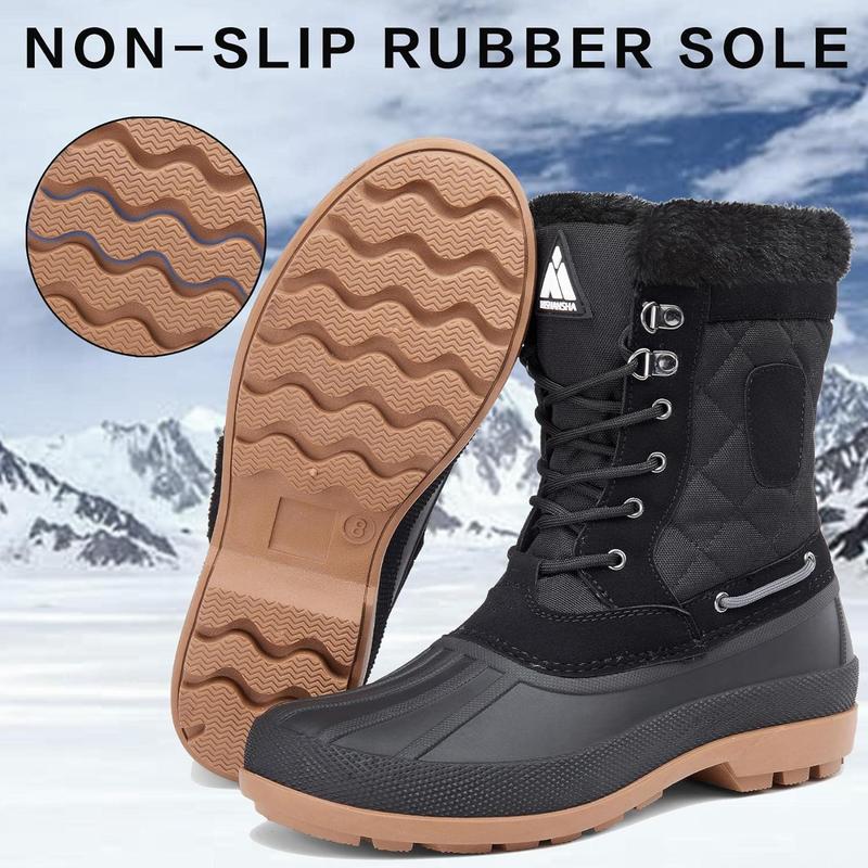 [Black Friday Sale] Mishansha Comfort and Cozy Mens Snow Boots Warm Winter Waterproof Shoes Outdoor Duck Boot