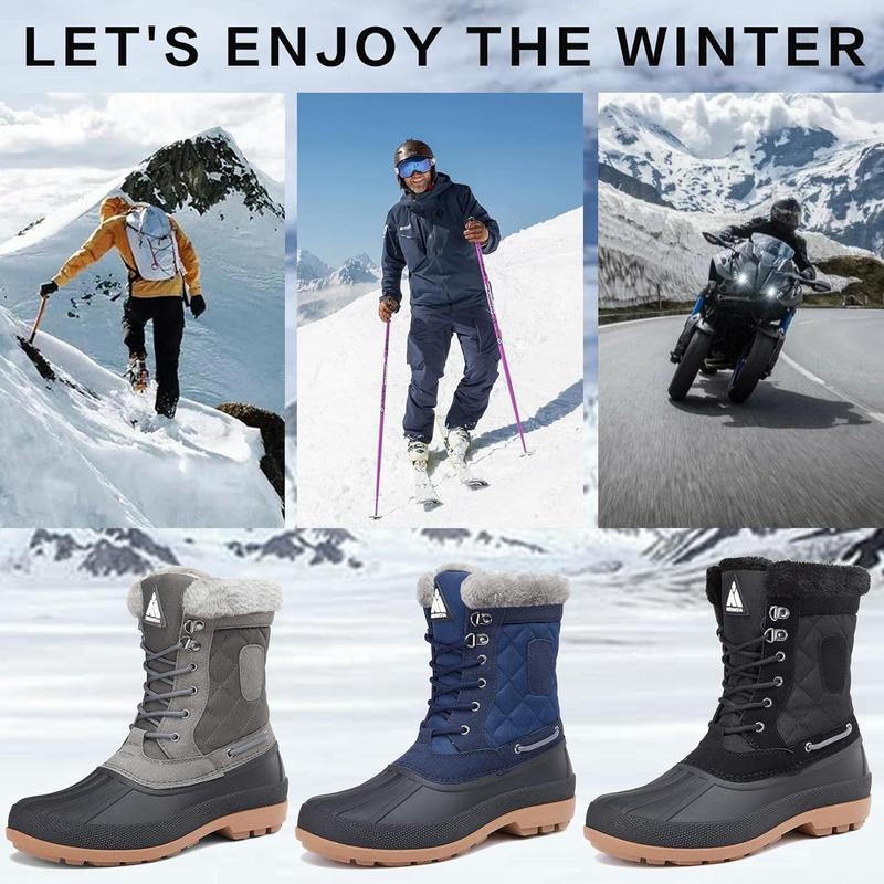 [Black Friday Sale] Mishansha Comfort and Cozy Mens Snow Boots Warm Winter Waterproof Shoes Outdoor Duck Boot