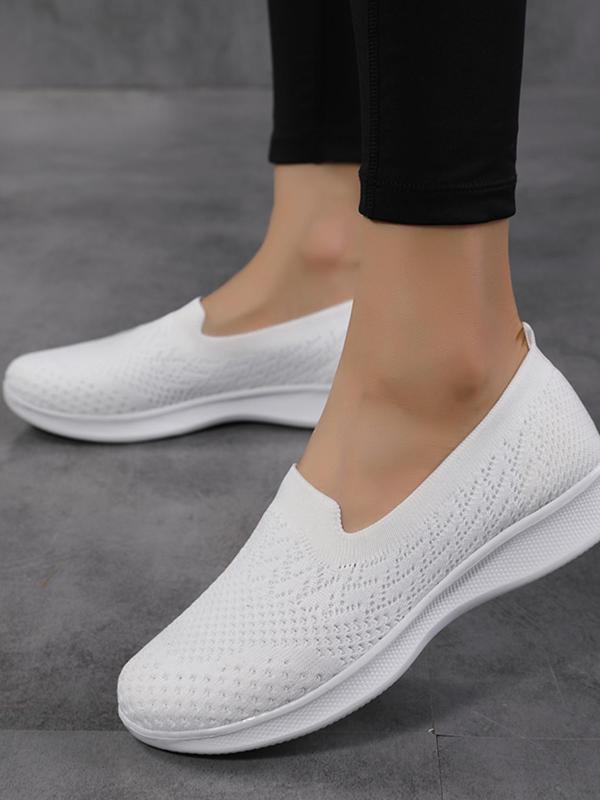 Women's Summer Minimalist Casual Plain Round Toe Slip on Walking Shoes,  Comfort Simple Design Breathable Lightweight Leisure Style Slip on Shoes for Daily Footwear, Gift for Wife