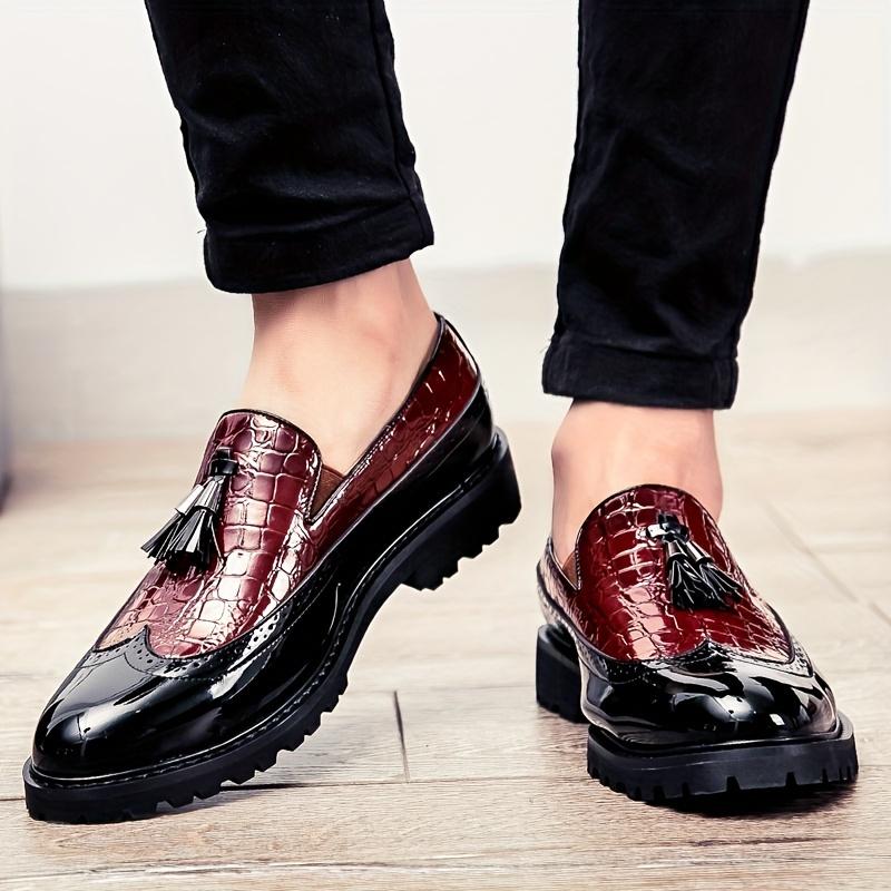 Men's Trendy Retro Tassel Loafer Shoes, Non Slip Low Top Slip On Men's Shoes, Outdoor Indoor Wedding Party Business Trip