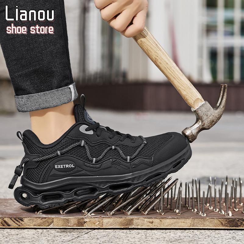 Anti -slip and wear -resistant work Safety shoes breathable and comfortable steel head sneakers solid construction site operation resistance to labor insurance shoes Footwear Worker Walking Shoes Closed Boy labor protection anti-puncture work