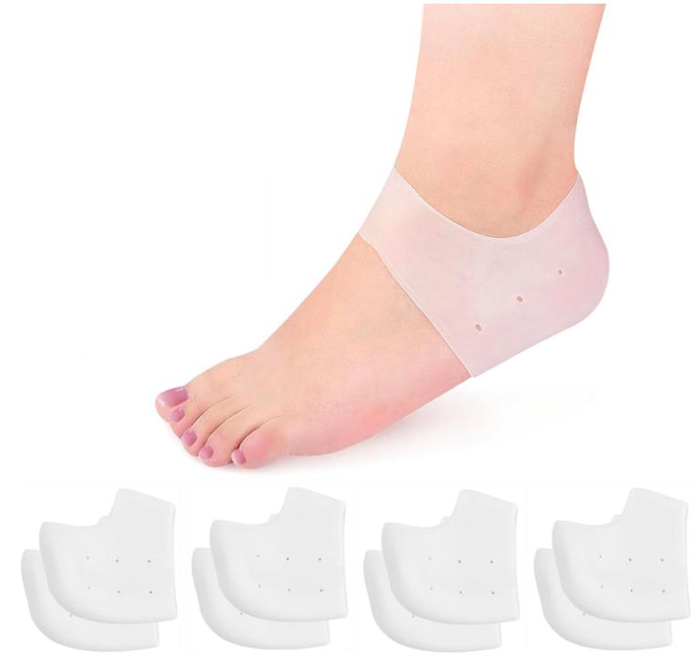 4 Pairs Gel Heel Protectors, Silicone Heel Cups for Heel Pains,Cracked Heels, Heel Spurs, Plantar Fasciitis,Unisex Fit Gel Heel Pads,Heel Pain Relief for Men Women Teens