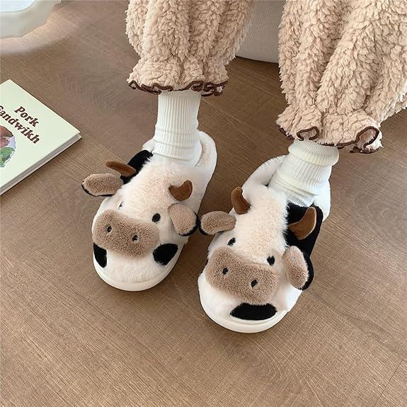 Women's Fashionable Cow Design Slip on Flats, Casual Comfortable Breathable Flat Shoes for Daily Wear, Lightweight Breathable Shoes for Girls 2024 Fall Walking Shoes