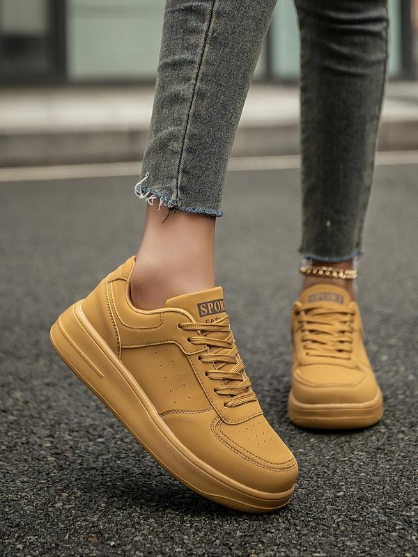 Women's Fashionable Lace Up Low Top Sneakers, Casual Comfortable Sports Shoes for Daily Wear, Female All-match Round Toe Shoes for Daily Wear