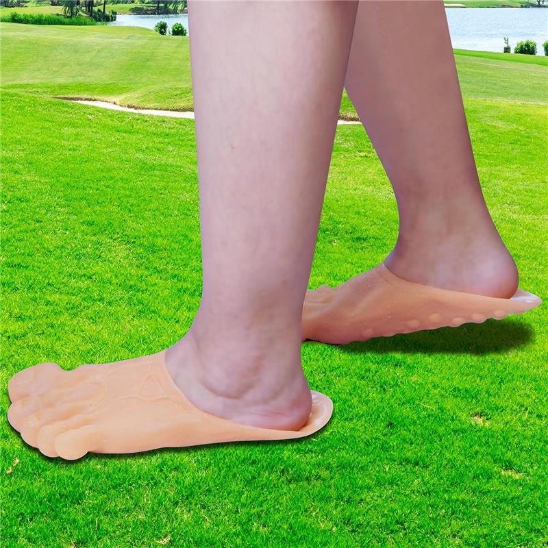 Funny Feet Slippers - Barefoot Slippers Novelty Plastic Costume Feet Toe Shoe Big Foot Realistic Costume Accessories for Men and Women, Feet Slippers Funny, Jumbo Bare Feet Slippers, Funny Rubber Slippers, Realistic Slippers