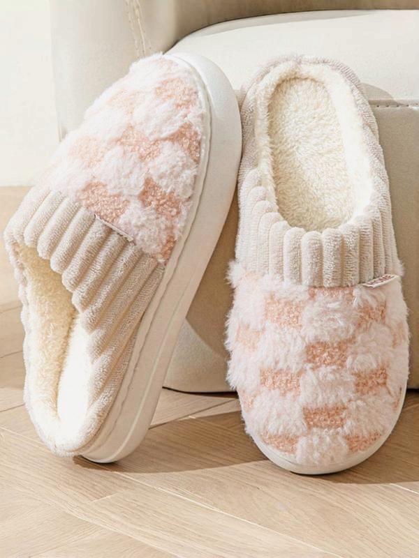 Cute, casual, soft and comfortable home warm cotton slippers, pink and soft, suitable for indoor and outdoor use in autumn and winter