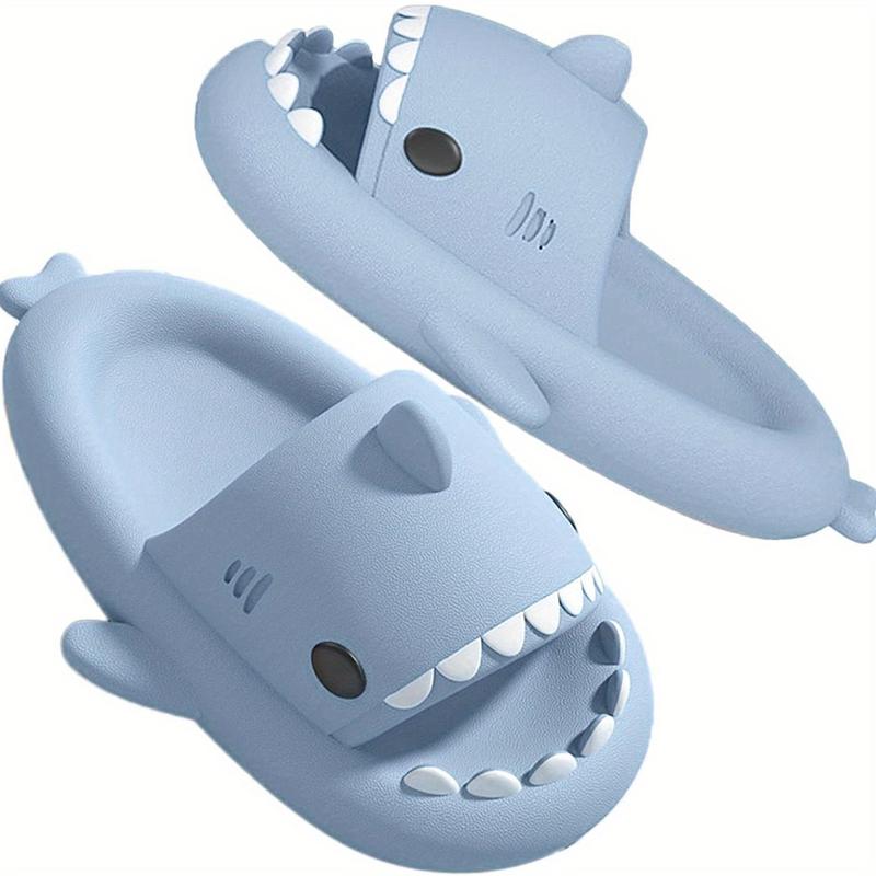 Cartoon shark non-slip slippers, men's lightweight quick-drying slippers, indoor and outdoor beach shower room shoes