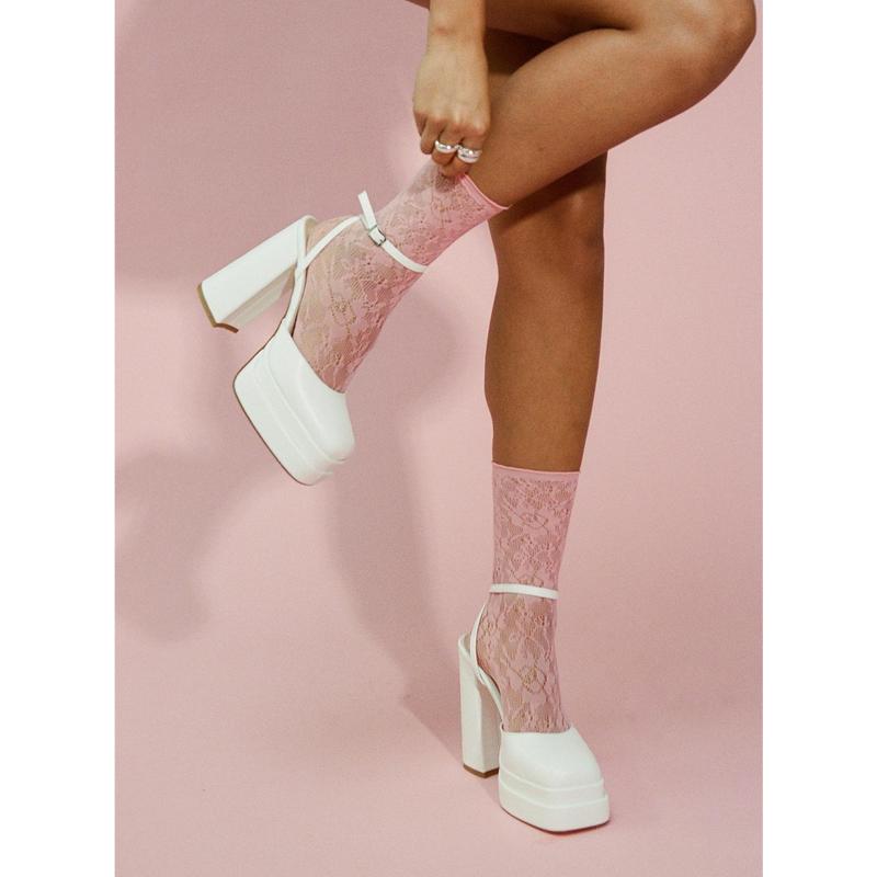 Alto Platform Heels Matte White