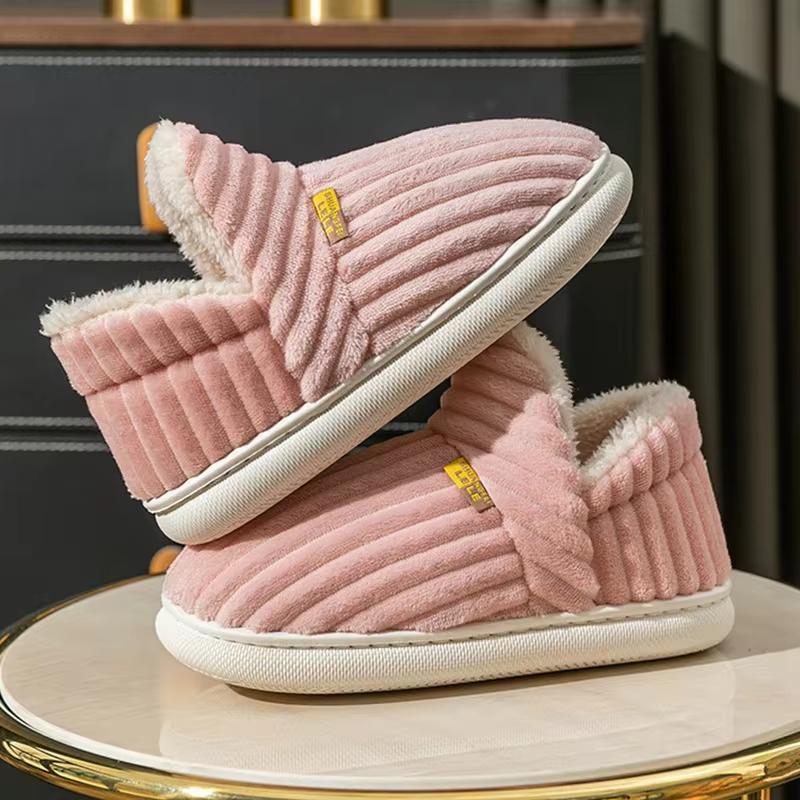 Fashionable plush slippers, men's and women's winter indoor fluffy warm plush home slippers, outdoor plush soft fur slippers Footwear Walking Shoes