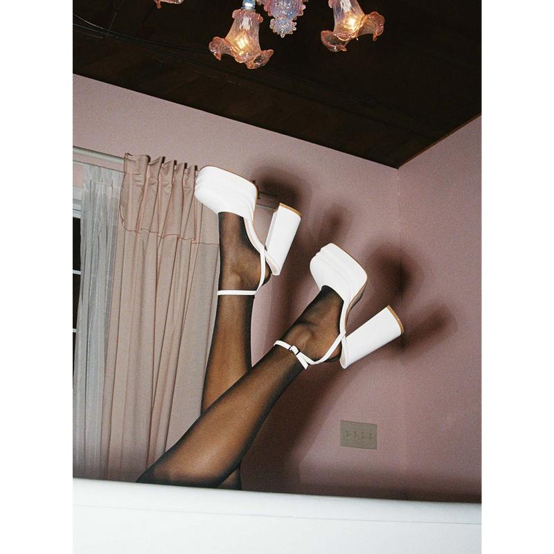 Alto Platform Heels Matte White