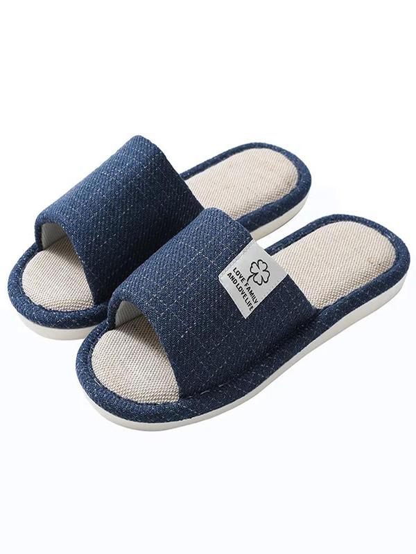 Men's Minimalist Breathable House Slide Slippers, Soft Comfy Lightweight Slippers, Open Toe Non-slip Slides Slippers, Summer 2024 New Trendy Home Slippers