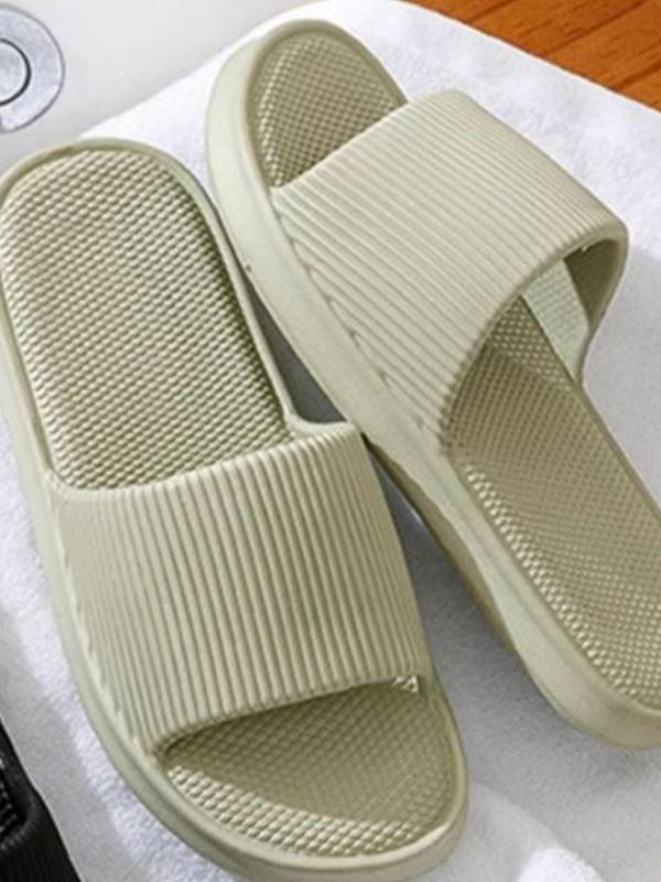 Unisex Summer 2024 Casual Minimalist Plain Color Slide Slippers, 1 Pair Trendy Quick Drying Non-slip Slide Slippers, Comfort House Slide Slippers for Daily Wear