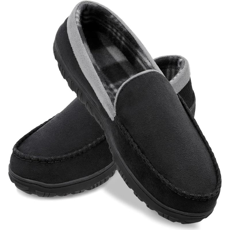 Mens Slippers microsuede Moccasin memory foam house shoes