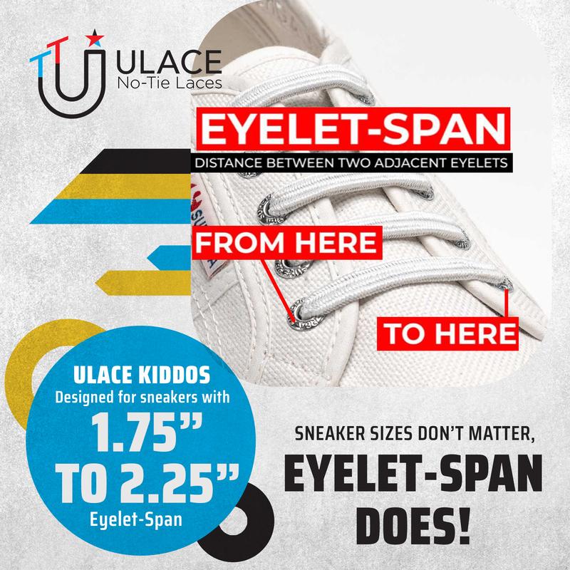 uLace Kiddos No-Tie Shoelaces: Stretchy, Easy-to-Install Elastic Laces for Sneakers - Set of 6 Footwear Comfort