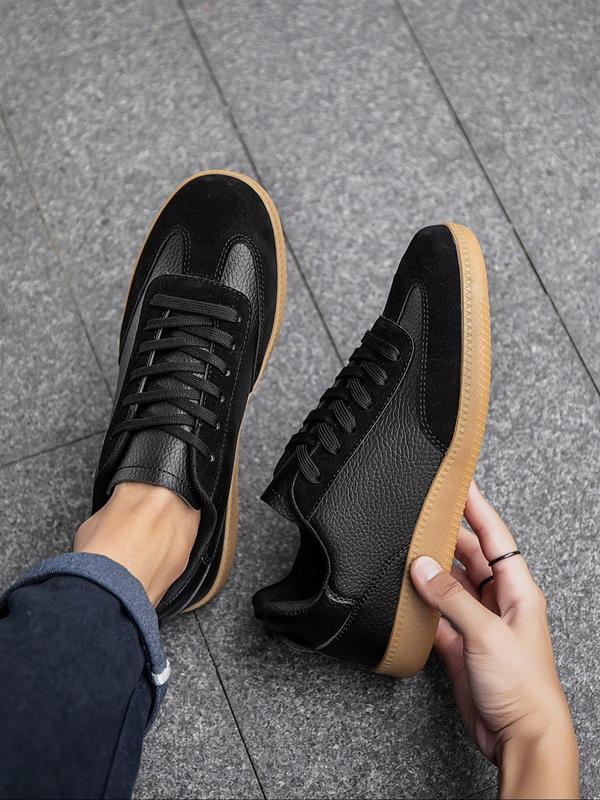 Men's Fashionable Lace Up Low Top Sneakers, Casual Comfortable Breathable Skate Shoes, Male All-match Round Toe Shoes for Daily Wear